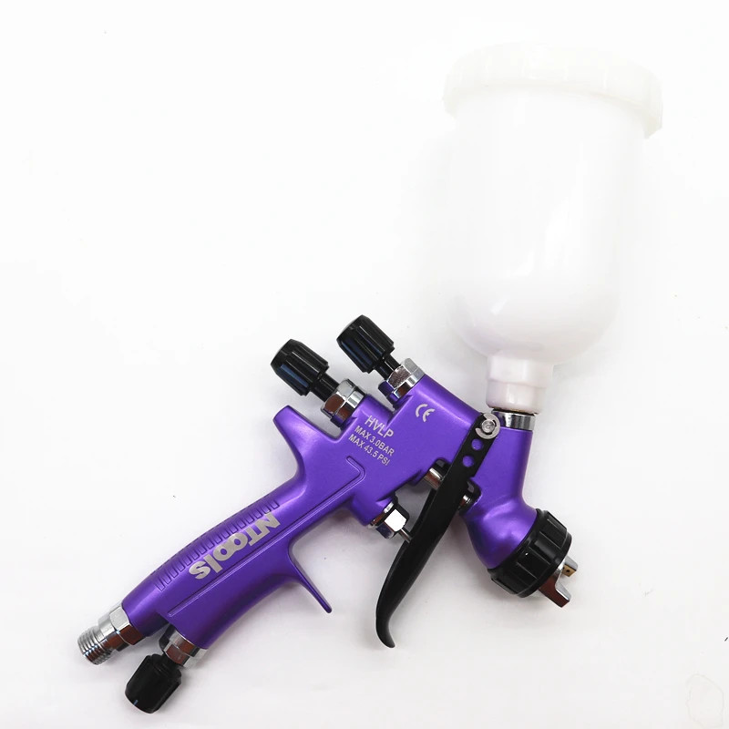 Mini HVLP Spray Gun 0.8 1.0 1.2mm Nozzles 250cc Cup Car Paint Airbrush