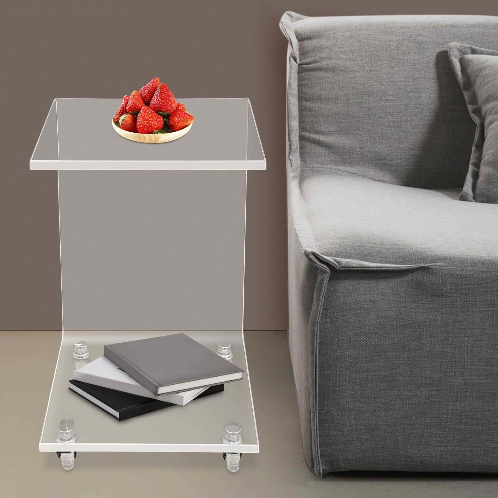 C-Shaped Side Table, Acrylic End Table, Couch Side Table