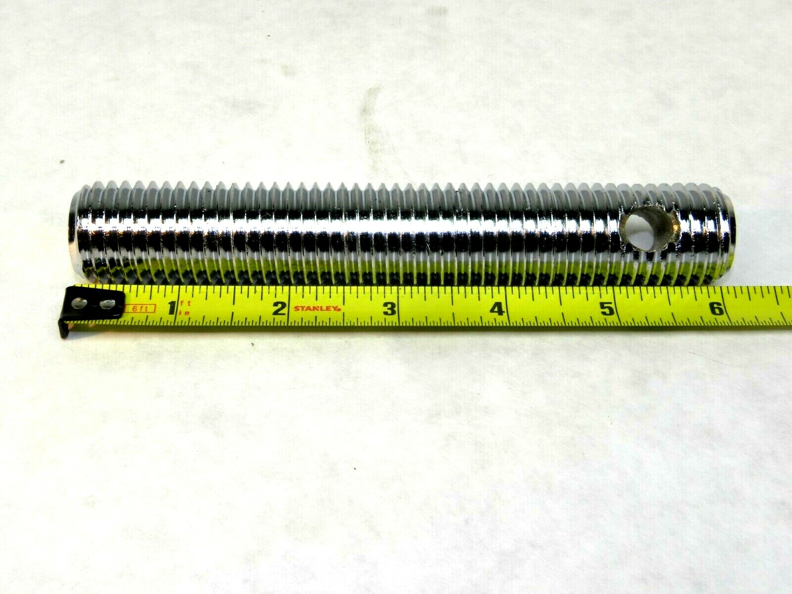 NEW Fully Threaded 1"-8 x 6" Stud Bolt CHROME PLATED W/3/8" HOLE  VG
