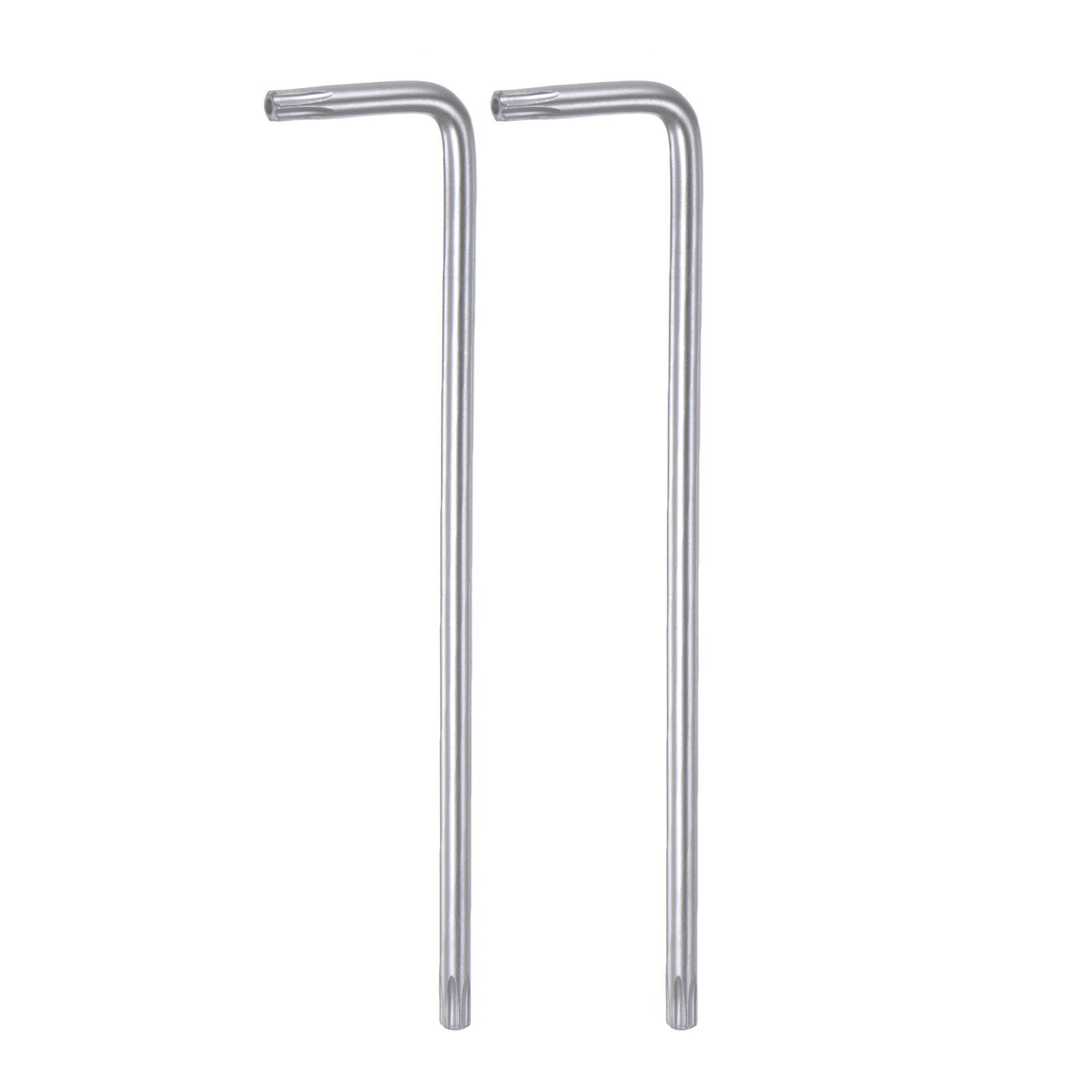2pcs T27 Tamper Proof Torx Key Wrench L Shape 5.59" Long Arm High Carbon Steel