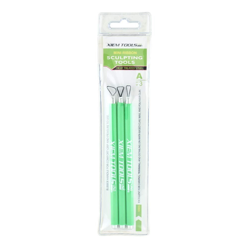 USA Mini Ribbon Sculpting Set, Heat Treated Steel, Set A includes 3 tools with G