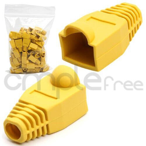 150 x Yellow CAT5E CAT6 RJ45 Ethernet Network Cable Strain Relief Boots NEW