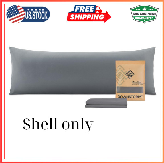 Body Pillow Cover, Ultra Soft Microfiber Long Pillowcase, 20x54 inch (Dark Gray)