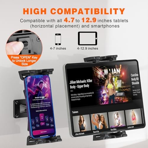Tablet Wall Mount, 360° Rotation Tablet Holder Stand, Sturdy Metal Base,