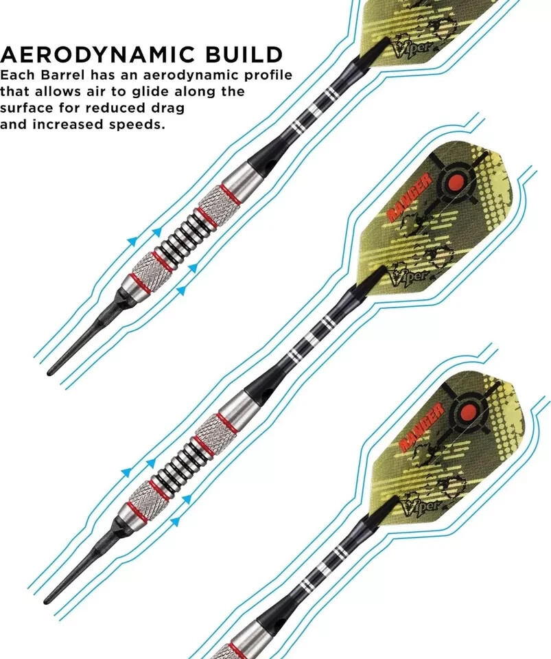 Viper Ranger 80% Tungsten Soft Tip Darts, 18 Grams