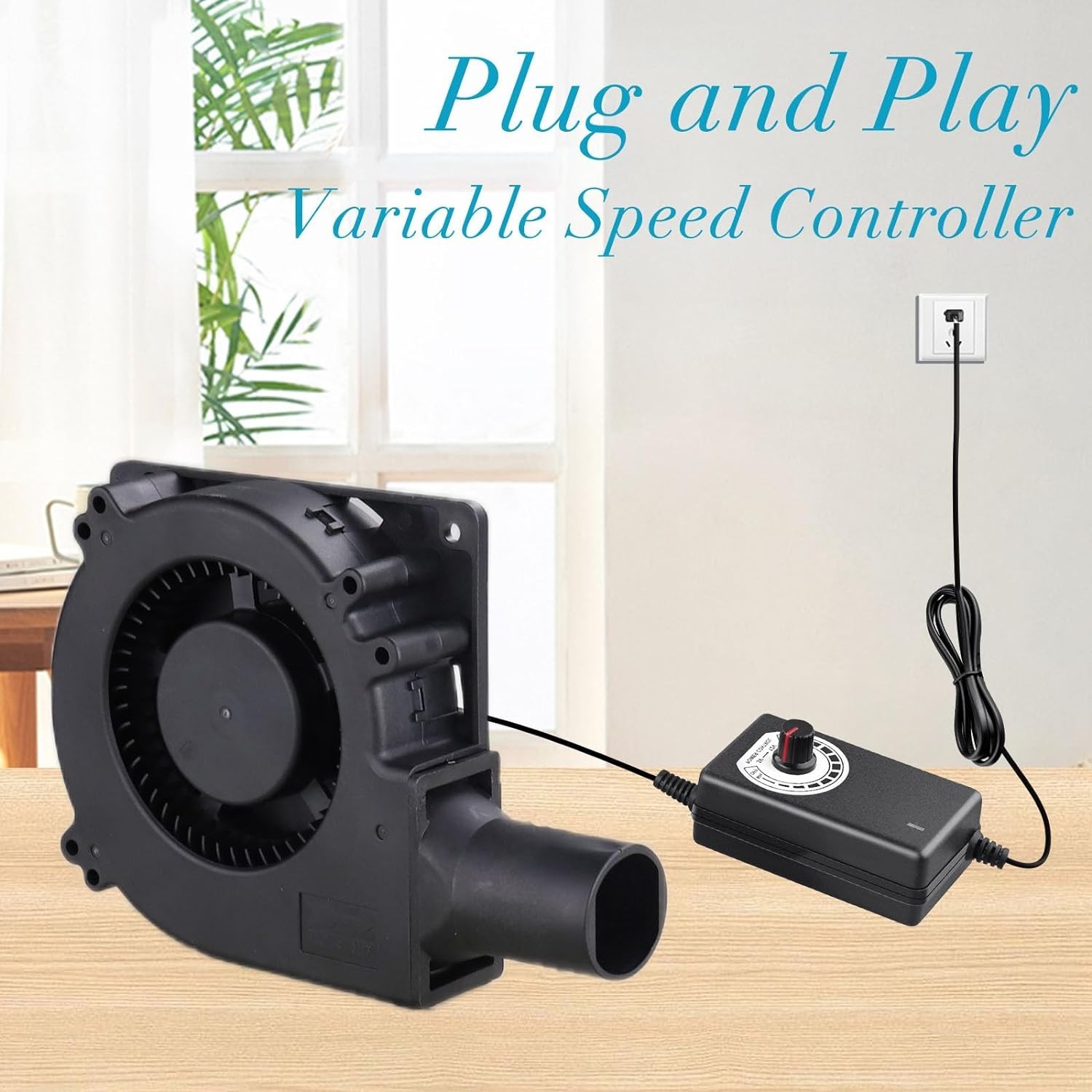 Compact 12V Squirrel Cage Blower Fan with Variable Speed - BBQ & Airflow Control