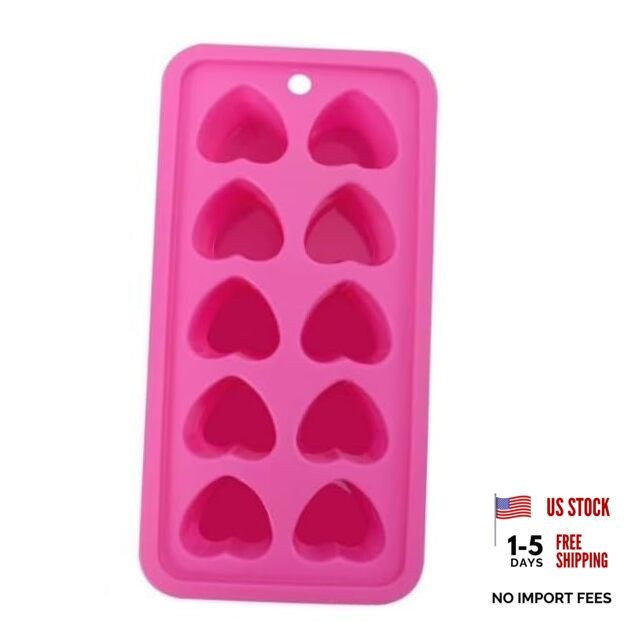 Pink Tray Heart Ice Cube Tray, BPA Free Shaped Ice Cube Trays for Drinks,