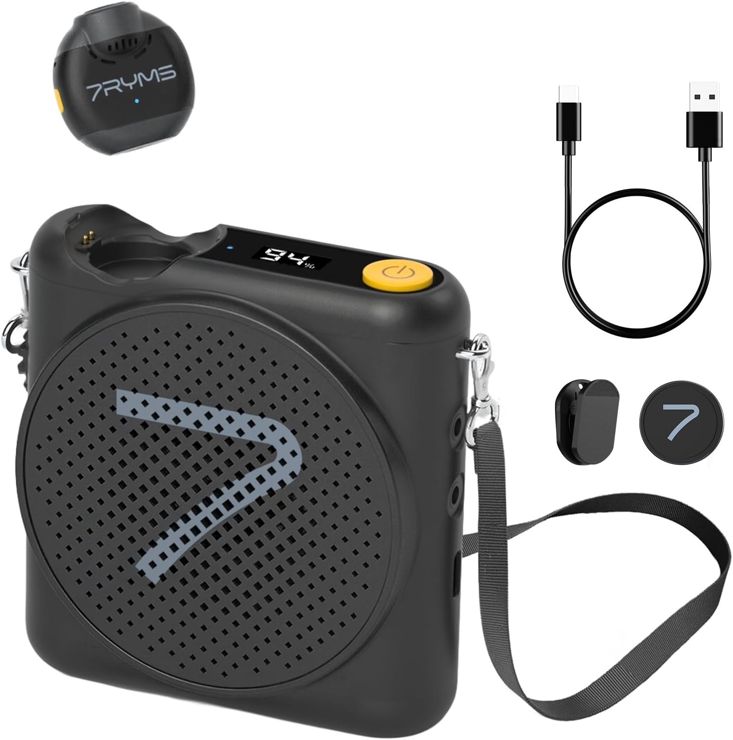 7RYMS WA2 Wireless Voice Amplifier Lavalier Mic Portable Speaker Teacher