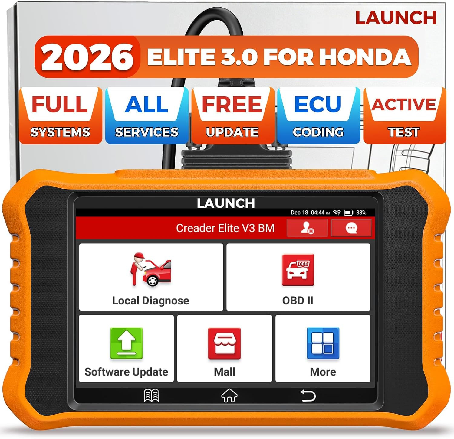 2026 LAUNCH Creader Elite V3.0 for Honda Acura Bi-Directional Tool OBD2 Scanner