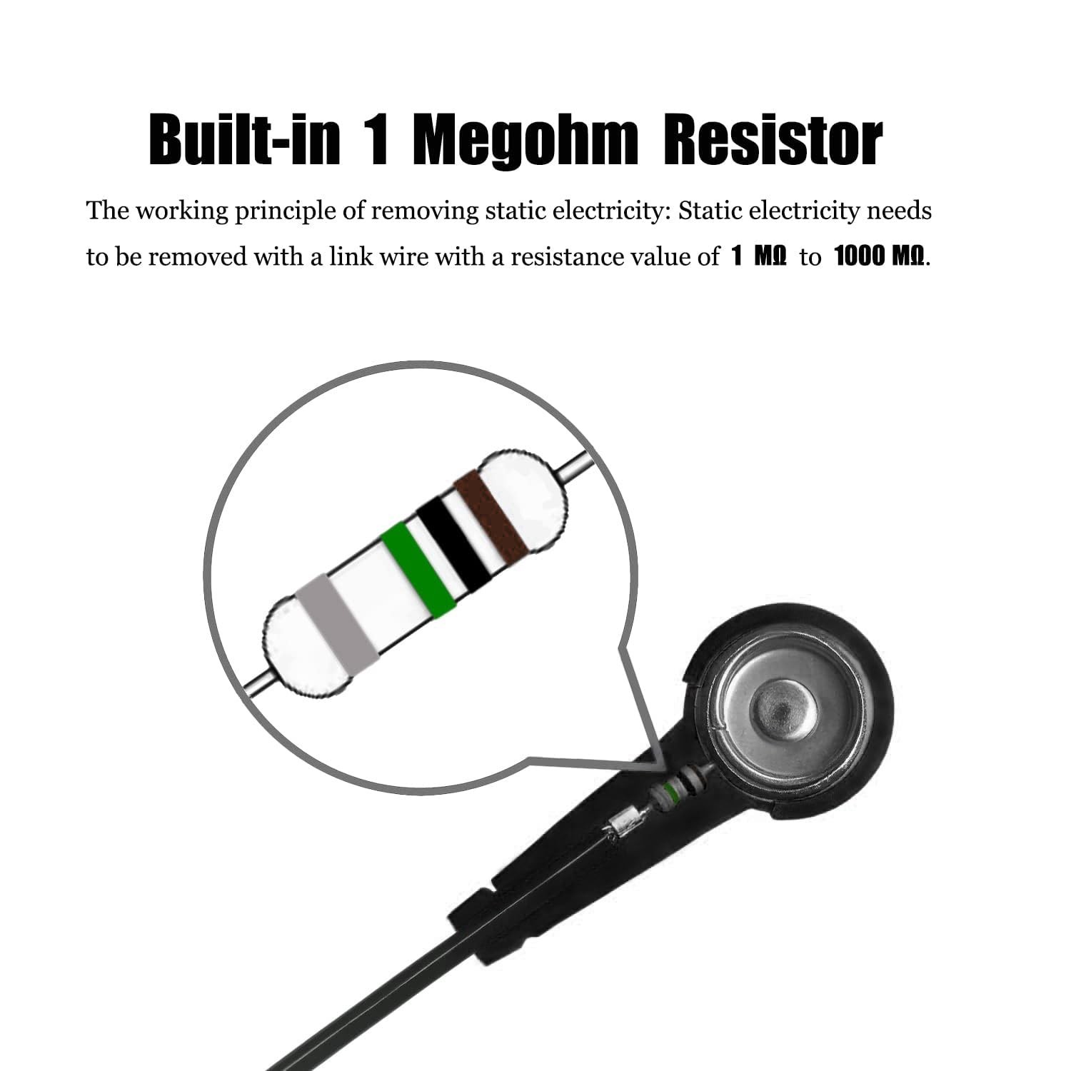 Effective Anti-Static Wrist Strap with Extended Cable | Fits 6-8.5" Wrists