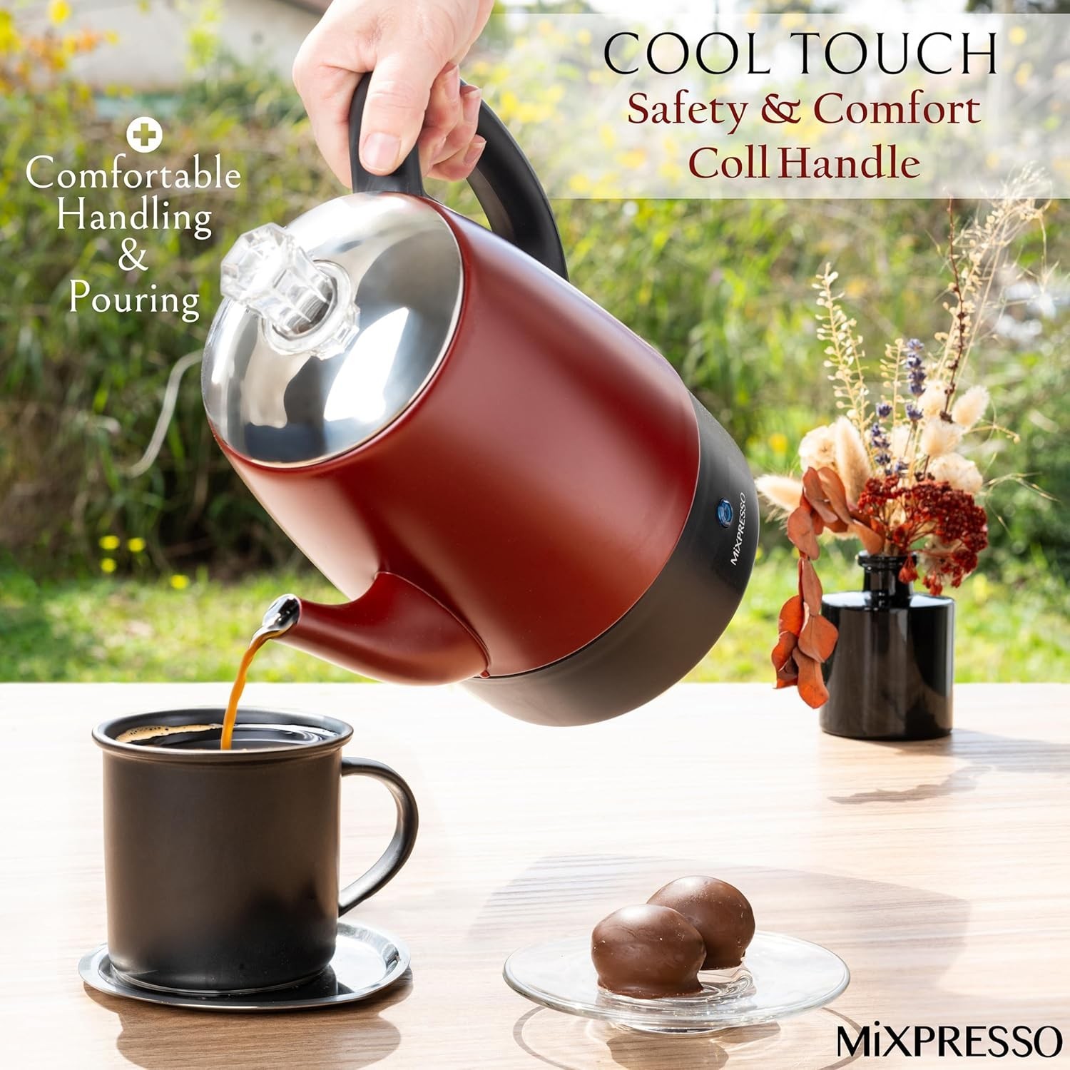 Electric Percolator Coffee Pot 4 Cup Stainless Steel Coffee Percolator Keep Warm