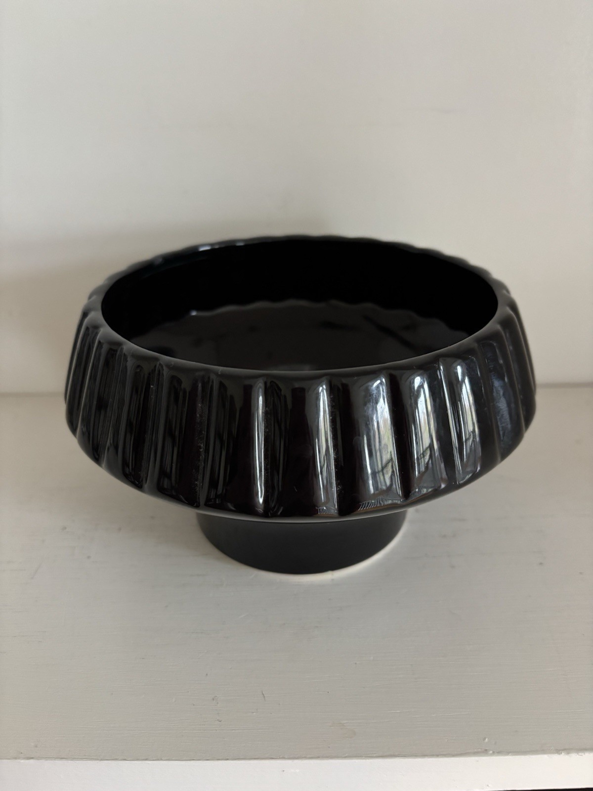 Vtg Inarco Black Planter Pot