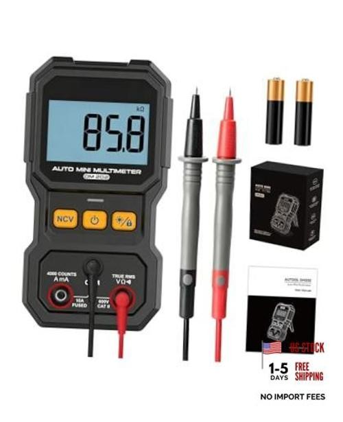 Mini Multimeter, 4000 Counts True RMS Auto-Ranging, NCV, DM202