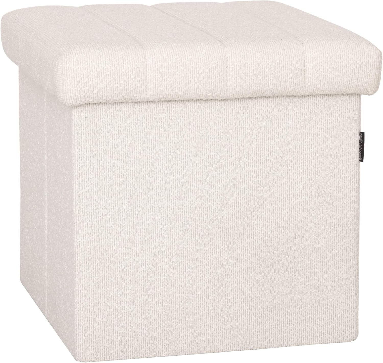Chic Mid-Century Modern Ottoman with Cushioned Top & Spacious Storage - 15.7"