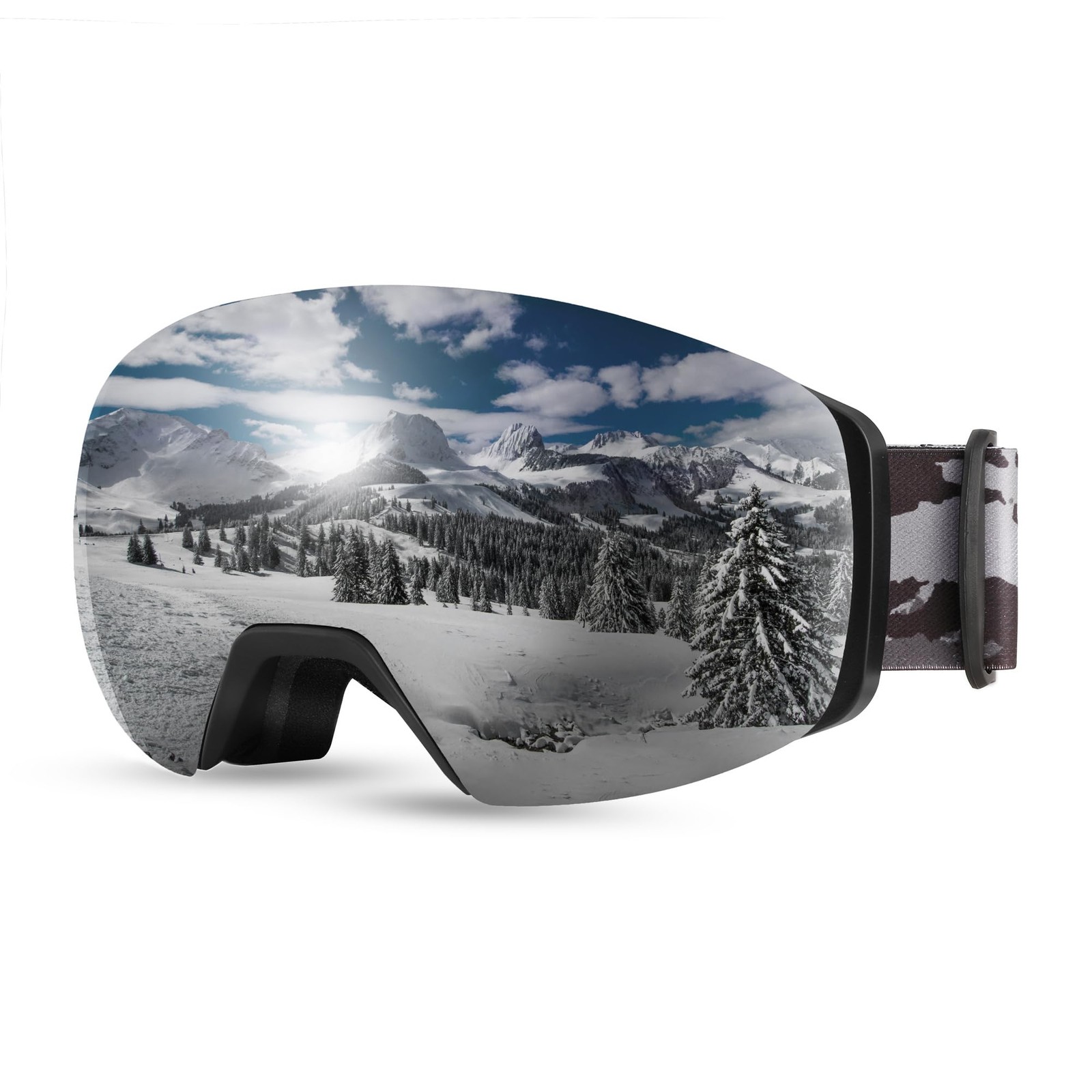 Magnetic Ski Goggles for Men Women Youth Frameless Snow Goggles 100% UV Prote...