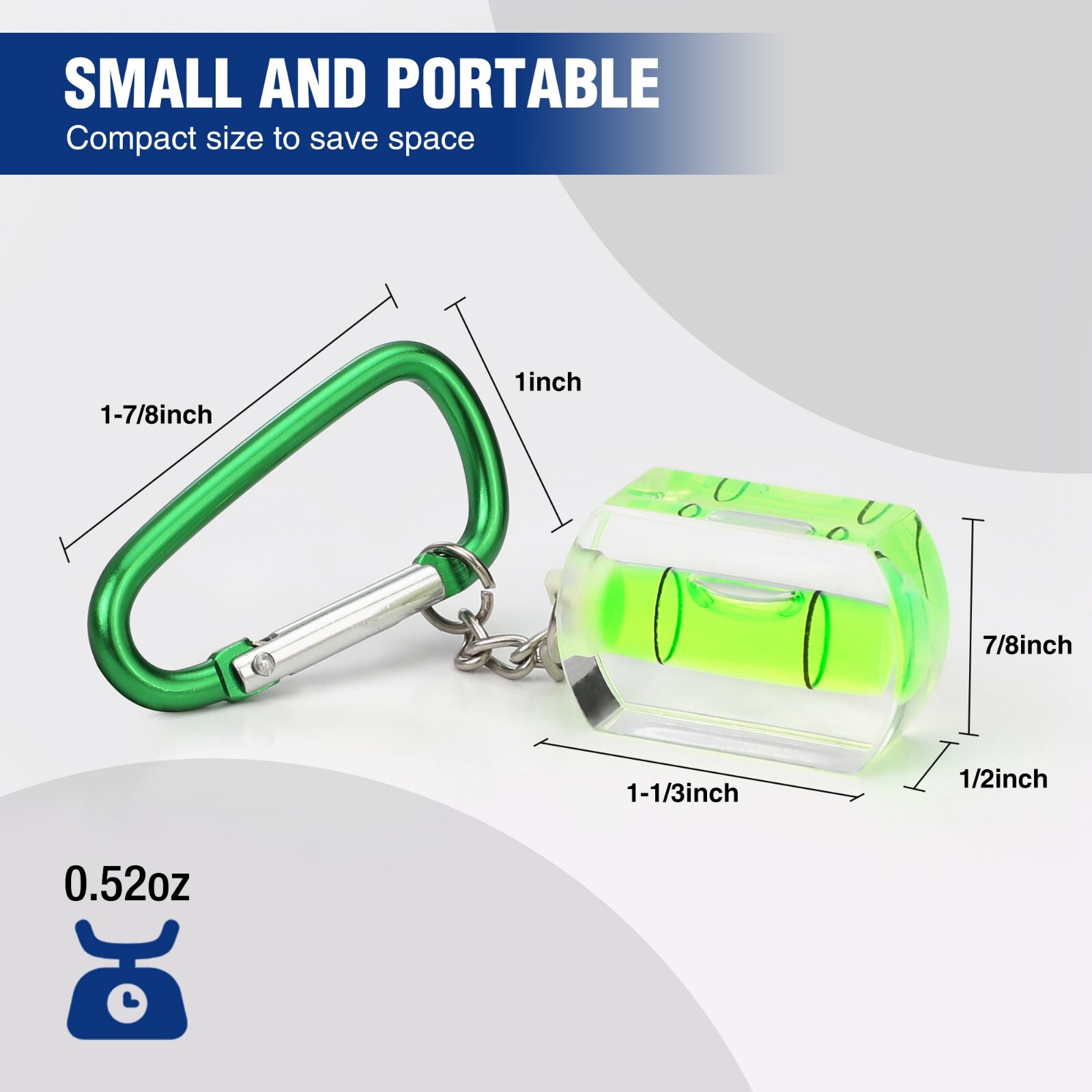3-Pack Small Bubble Level with Keychain Mini Pocket Tool Spirit Level
