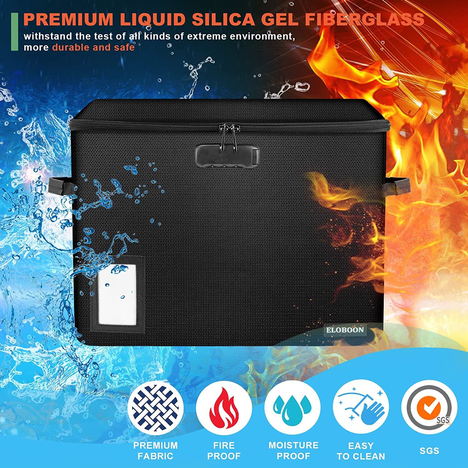 Comic Book Storage Box ELOBOON Fireproof & Water-Resistant Comic Book Box Wit