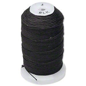 Simply Silk Beading Thread Cord Size F Black 0.0137 0.3480mm Spool 140 Yards for