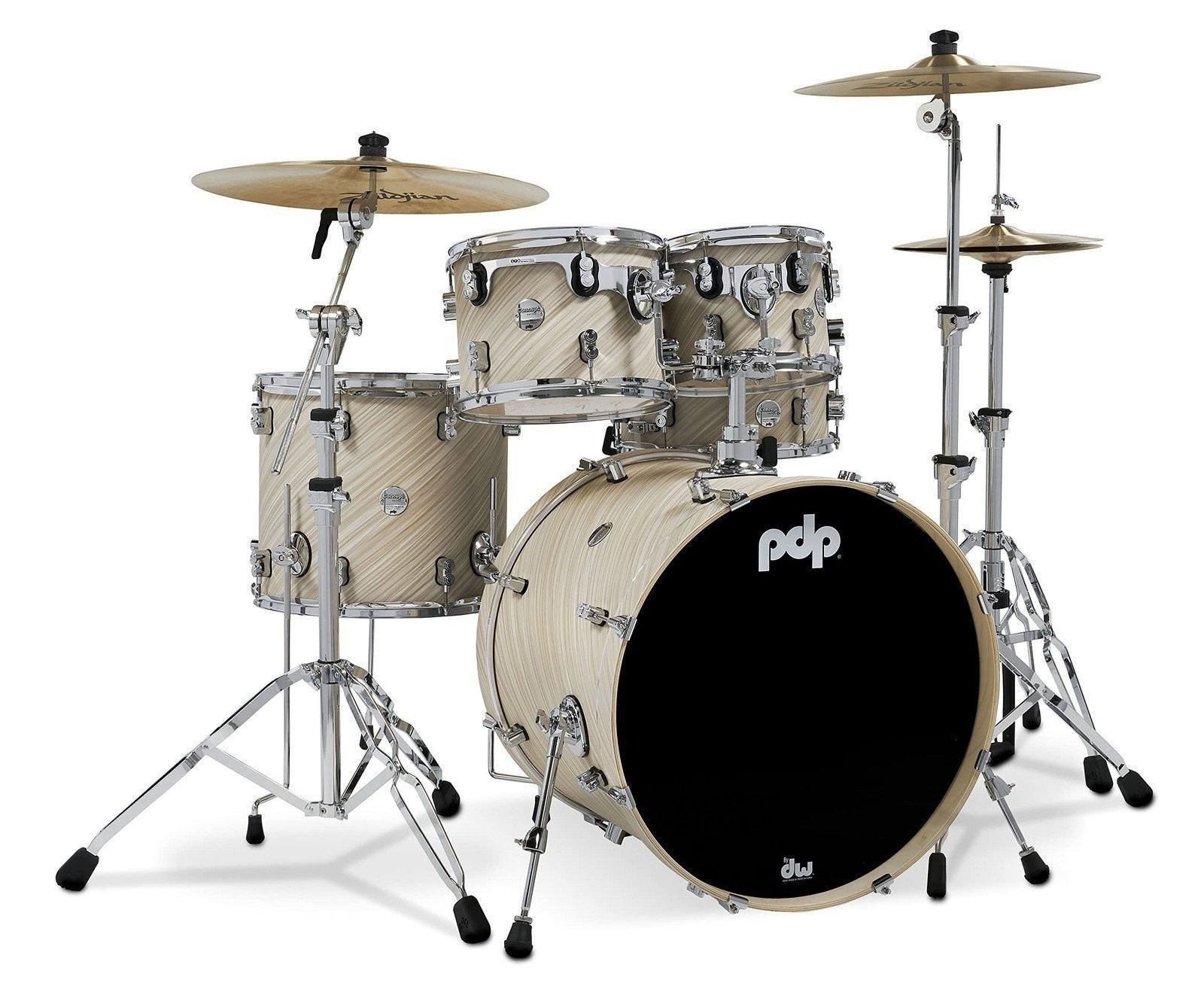 Pacific Drums & Percussion Drum Set Concept Maple 5-Piece, Twisted Ivory...
