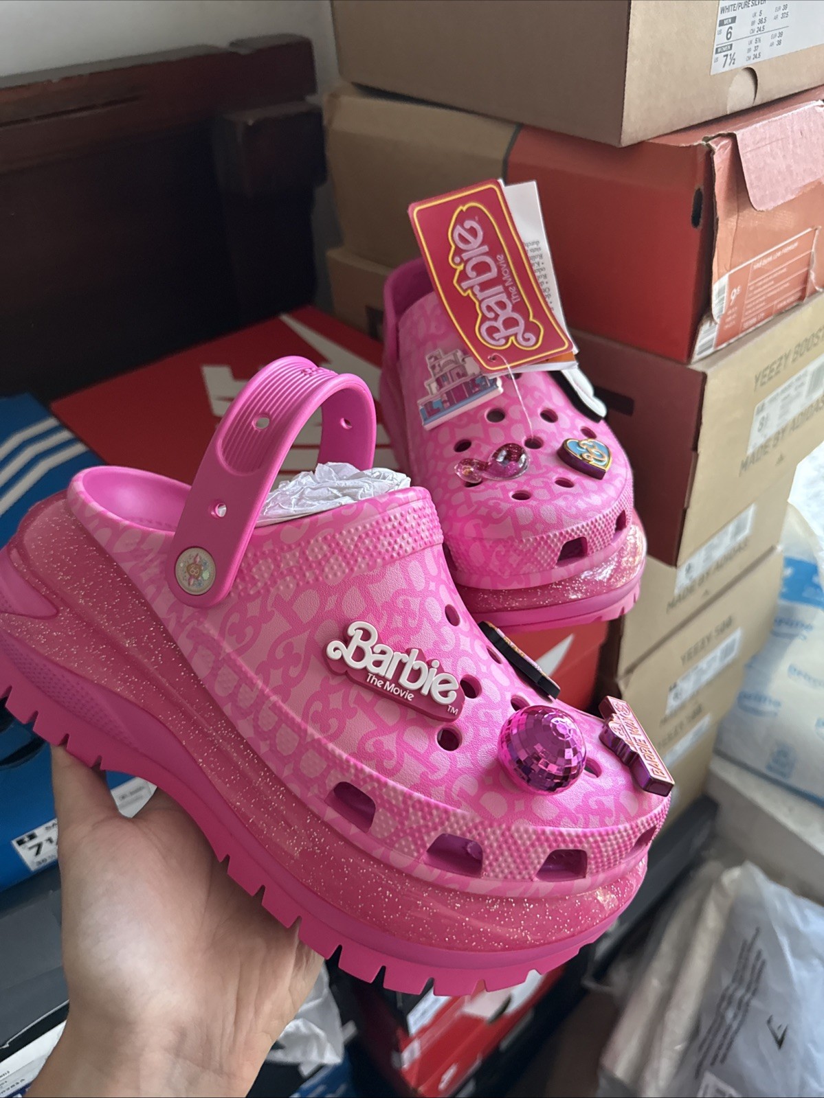 Crocs x Barbie The Movie Mega Crush Pink Clog Men 4 Women 6 NEW