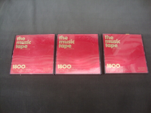 3 Vintage 60s Music Tapes by Capitol 7" Reel To Reel w Hard Storage Cases 1800'