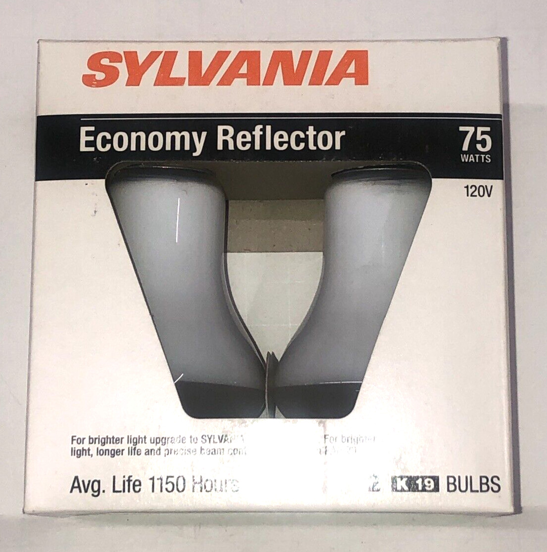 2 PACK OF SYLVANIA 75K19/DL ECONOMY REFLECTOR BULBS - 75 WATTS