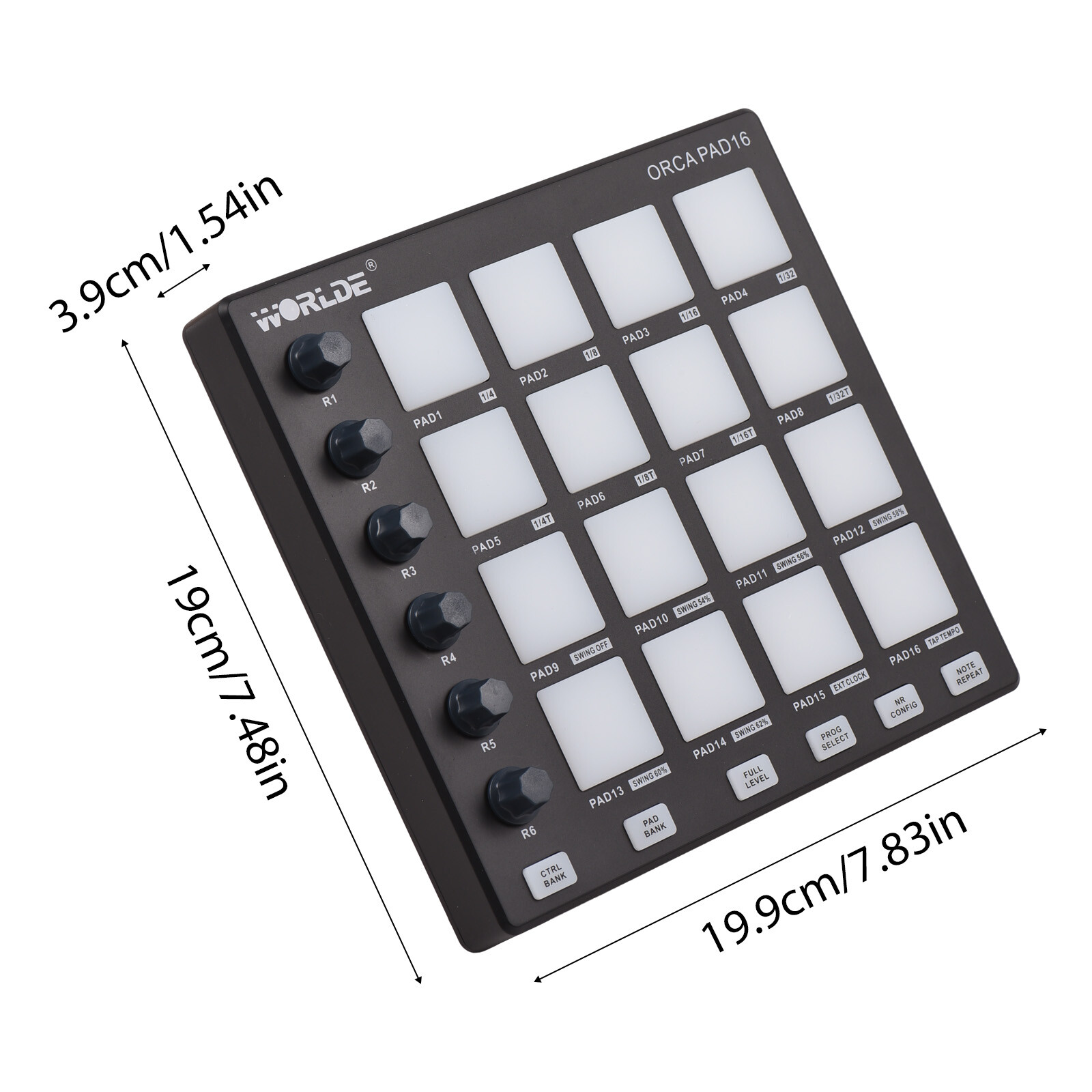 MIDI Controller Beat Maker Machine 6 Assignable Knobs for Music Production W8B5