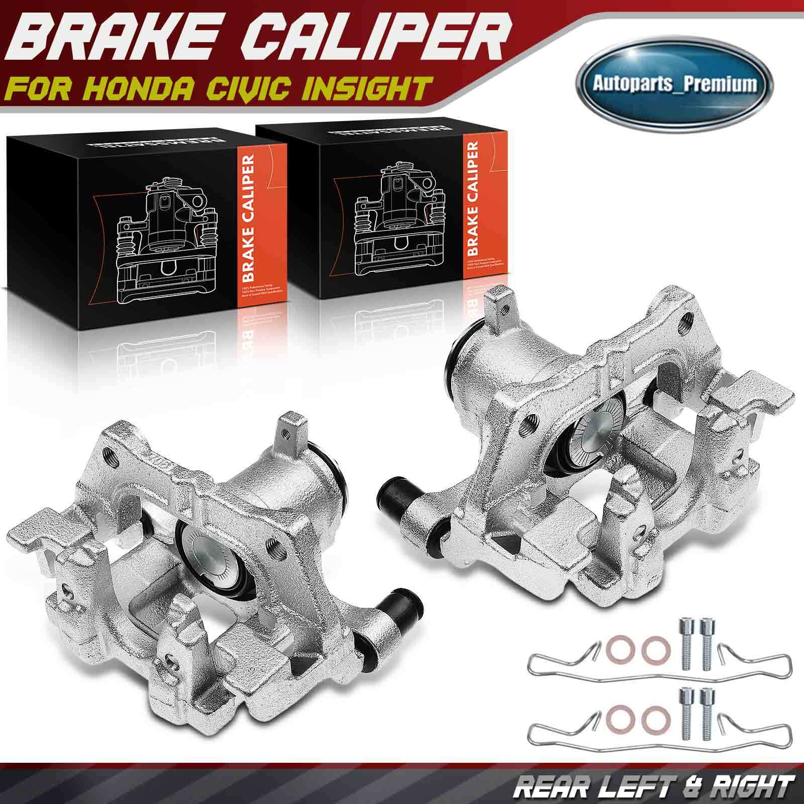 Pair Rear Brake Calipers w/ Bracket for Honda Civic 2016-2021 2023-2024 Insight