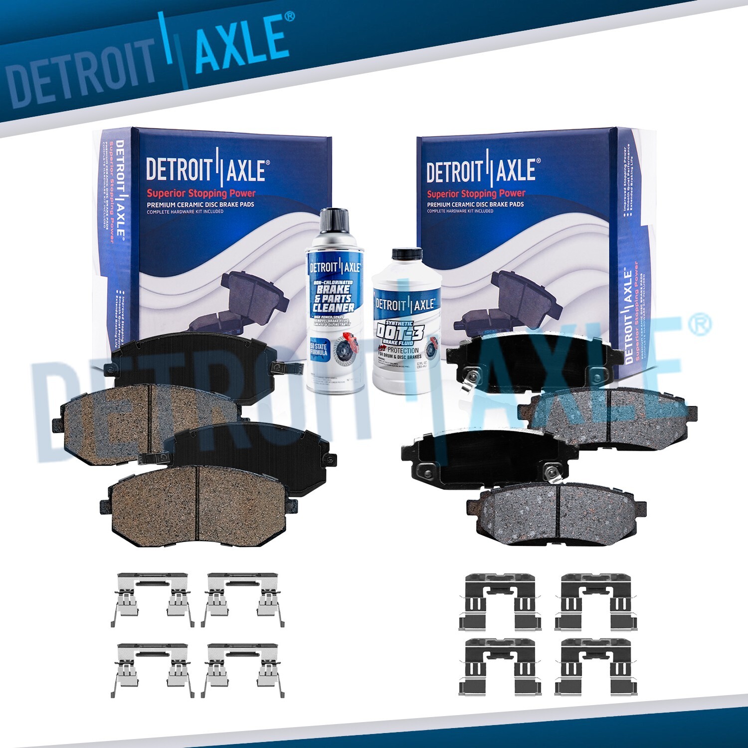 Front and Rear Ceramic Brake Pads w/Hardware for Subaru BRZ Scion FR-S Toyota 86