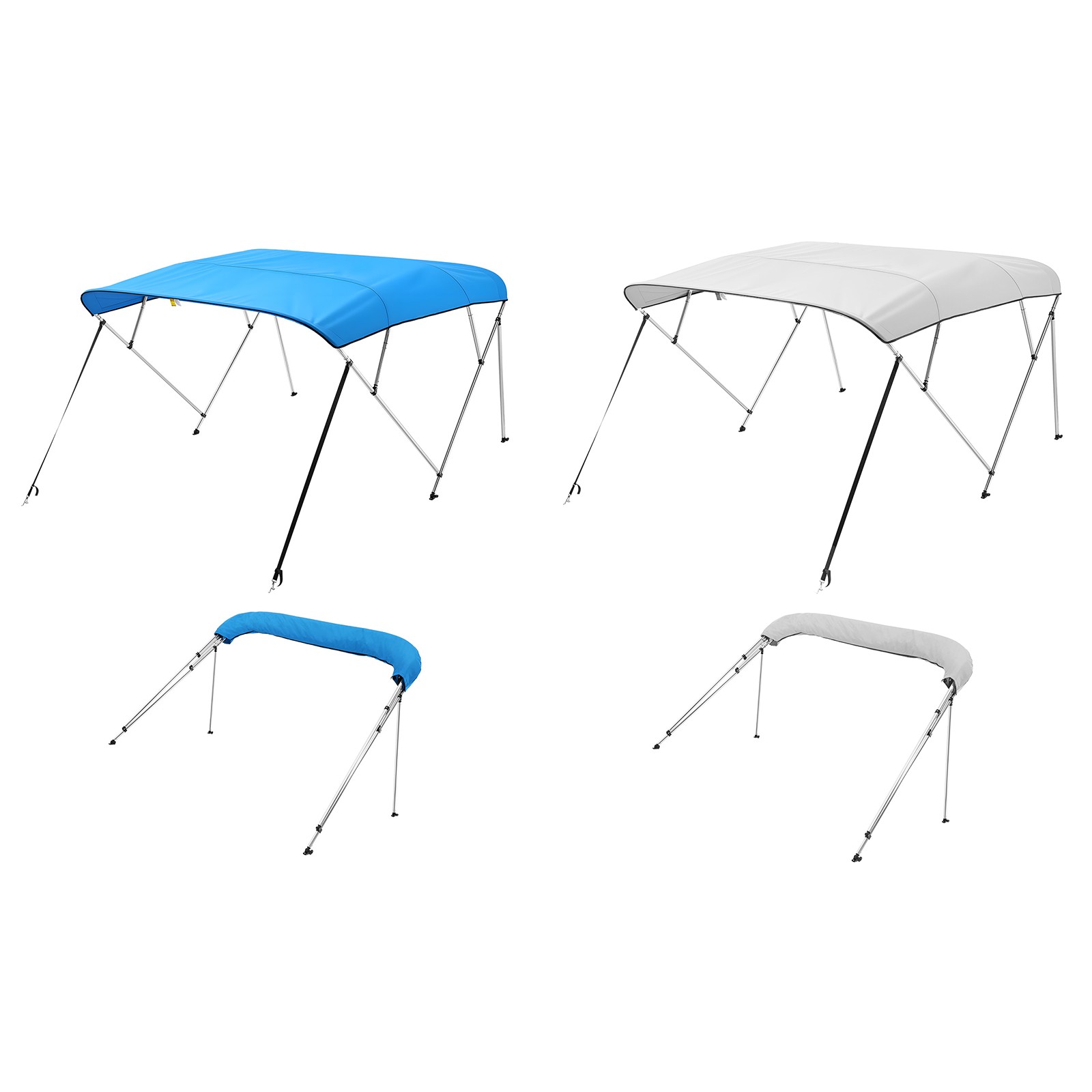 4 Bow Bimini Top Boat Cover 8ft Long 67-96"W 54"H Awning Canopy UV Protection