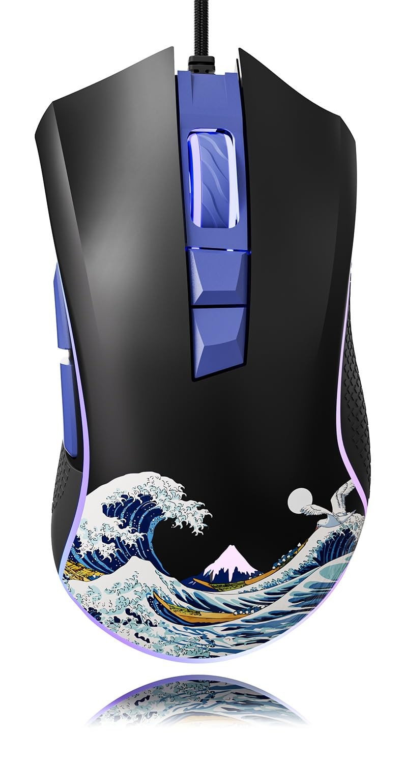 XVX Wired Gaming Mouse 12000 DPI RGB 12 Backlit Modes 7 Macro Buttons PC