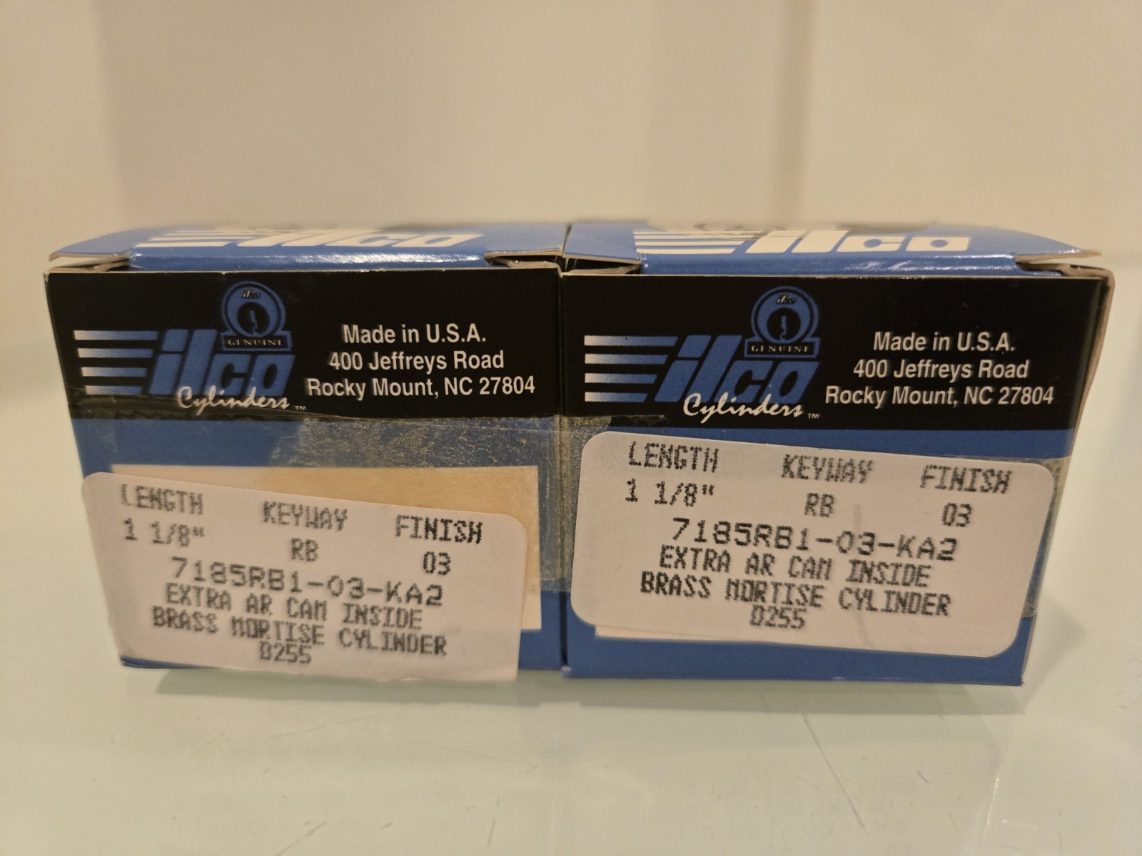 (2pk) ilco mortise cylinder 7185RB1-03-ka2 NIB, Brass Cylinder USA made 1-1/8"
