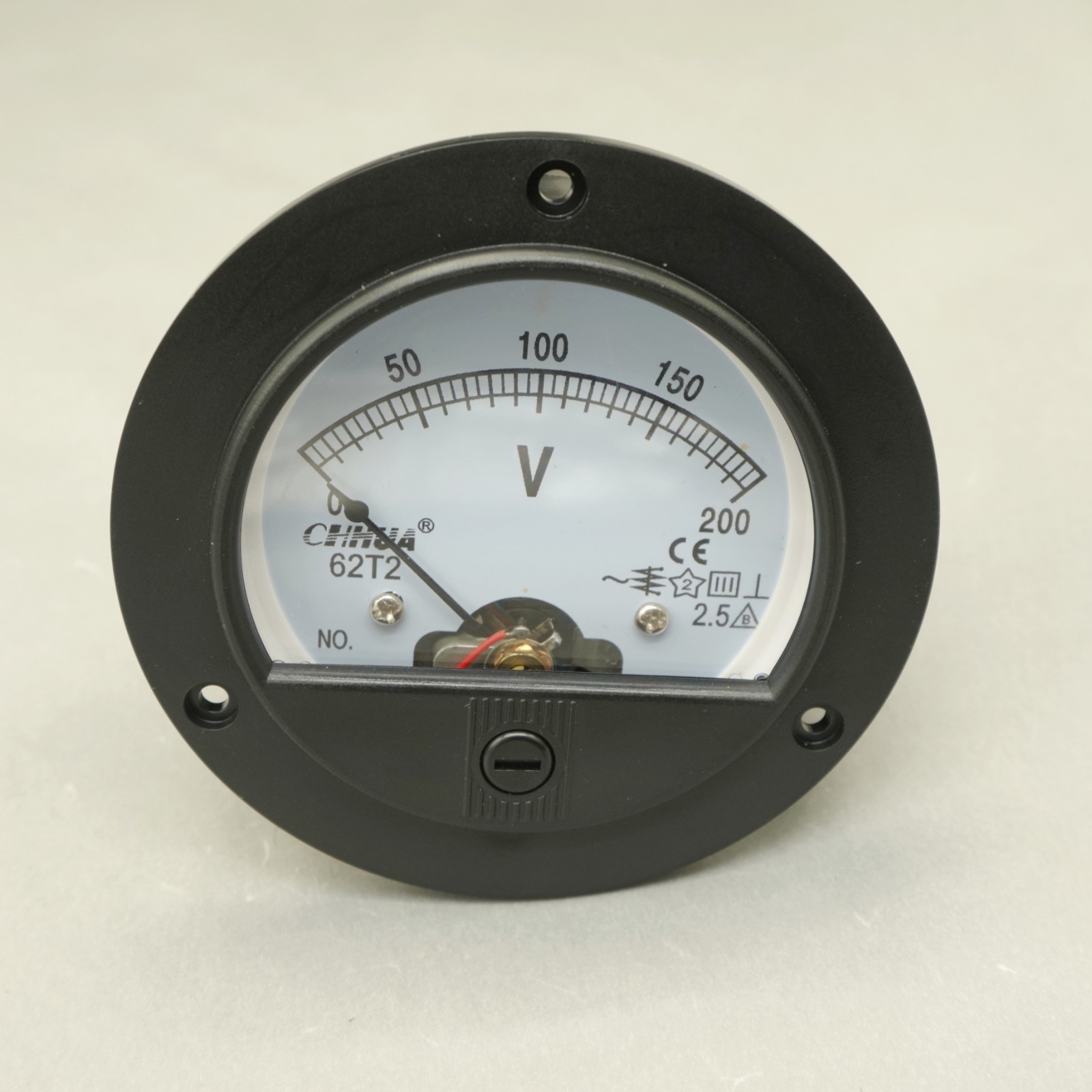 1PC 62T2 AC 0-200V Round Analog Voltmeter Voltage Panel Meter Face Dia. 90mm