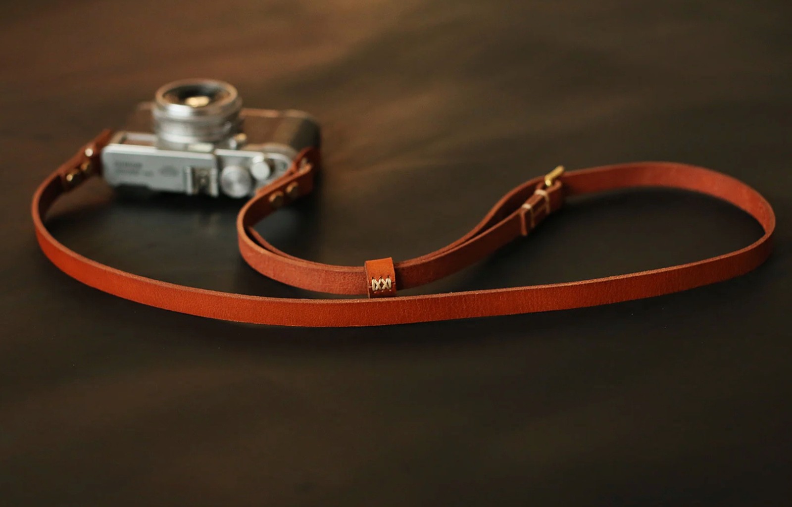 Handmade Brown Leather Camera Strap – Full-Grain Adjustable Vintage Neck Strap
