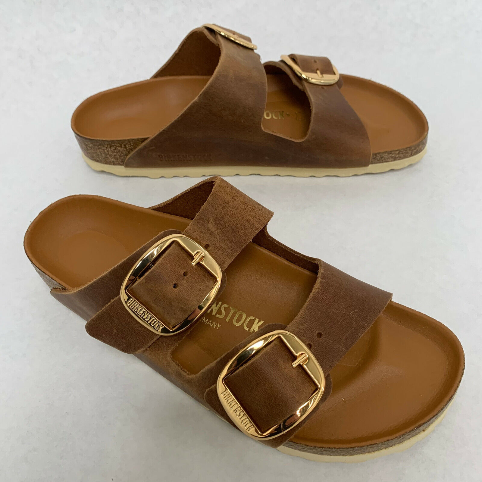 Birkenstock New w/ Box Arizona Big Buckle Cognac Oiled Exquisite Nar Select Size