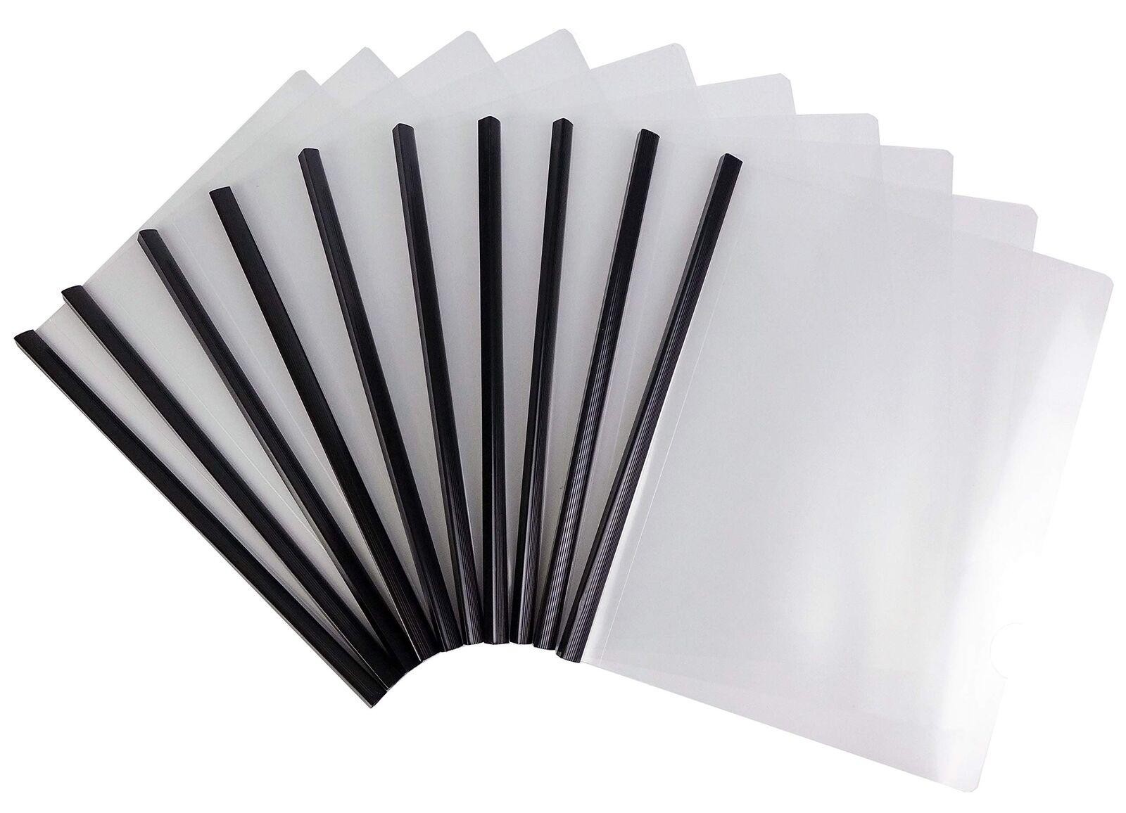 10 Pack Clear Report Covers with Sliding Bar for Presentation Folders Document |