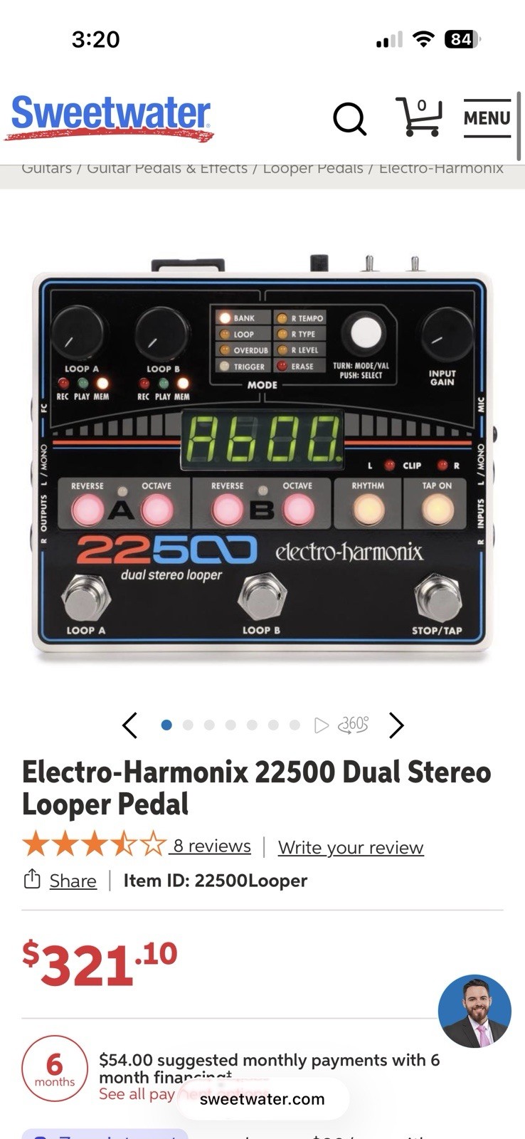 Electro-Harmonix 22500 Dual Stereo Looper Brand New In Box Never Used
