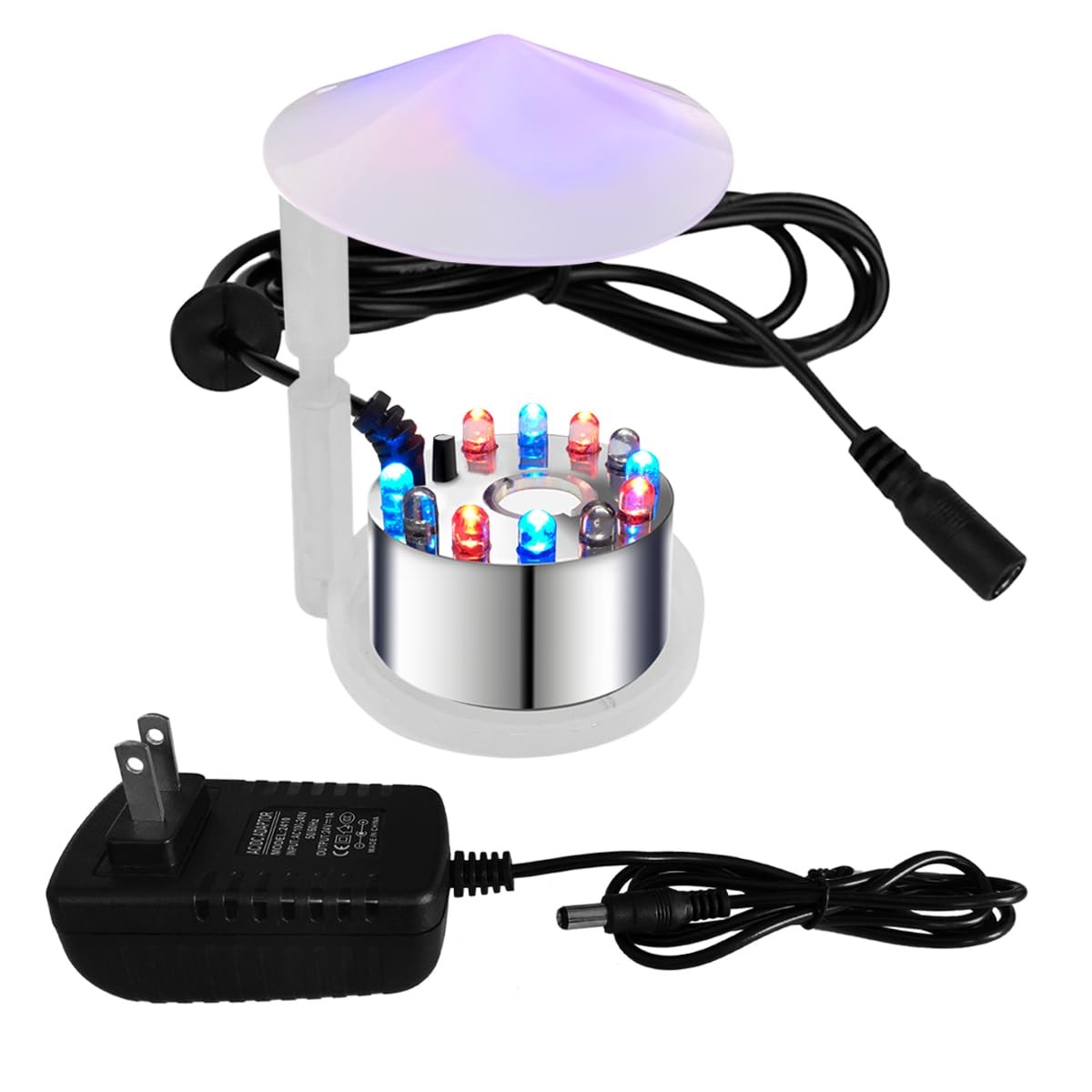 "12 LED Fogger Atomizer for Indoor Fountains, Ponds, and Halloween Decor"