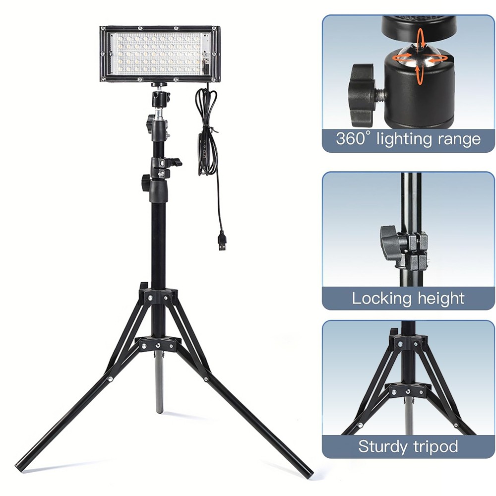 Outdoor Camping Light Super Bright LED Grill Work Light Stand Telescoping Tripod