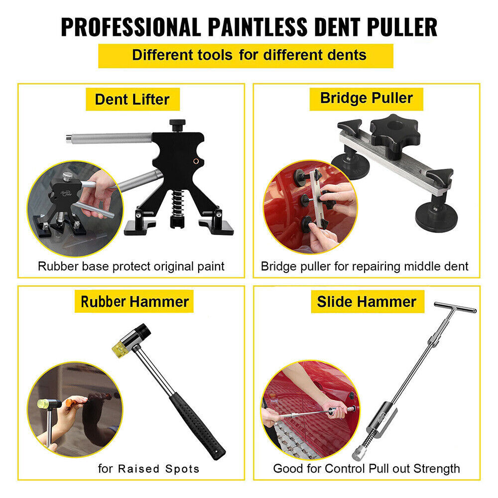 Car Paintless Dent Repair Kits Dint Hail Damage Puller Remover Auto Lifter Tools