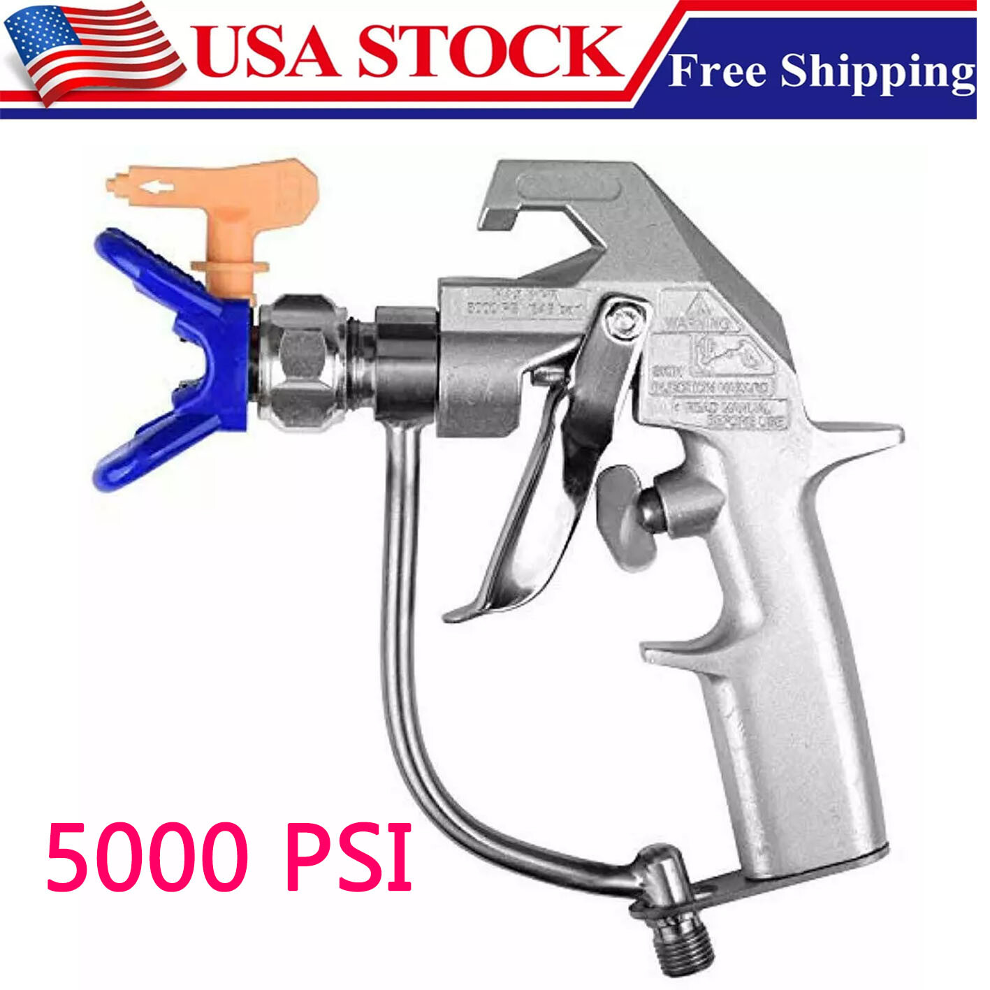 Aftermarket Fits 5000 PSI Airless spray Gun 243283 Silver W/Tip 517 & Tip Guard