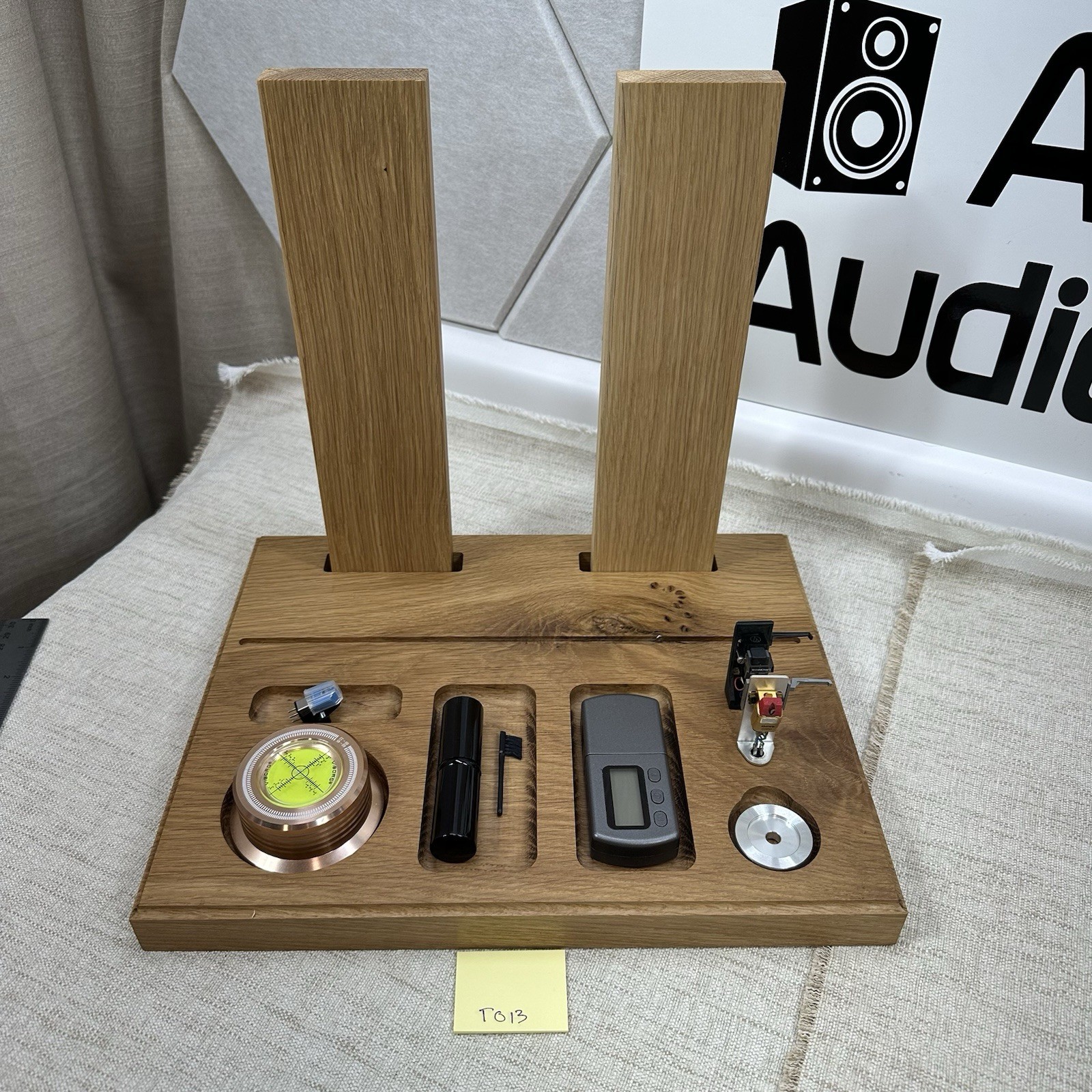 Record Stand Accessory Organizer Headshell Stand - Beautiful Solid Oak - Read