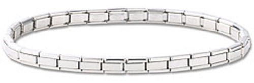 Italian Modular Charm Bracelet Stainless Steel Silver Metal 4 mm Links Starter