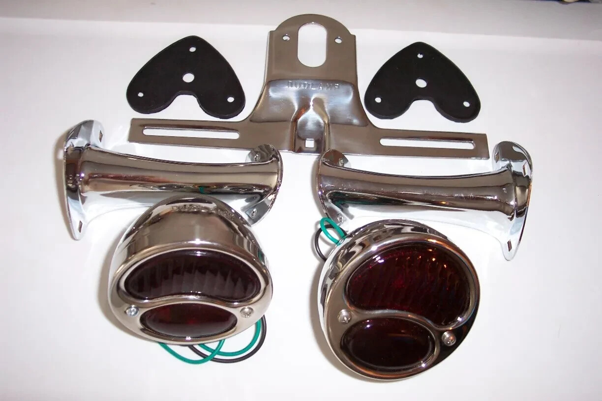 1928-31 model A taillights, chrome brackets, SS license bracket & gaskets.