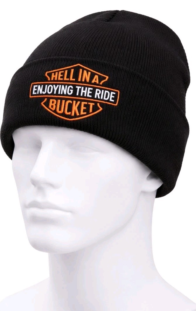 “Grateful Dead–inspired ‘Hell in a Bucket’ embroidered knit beanie”