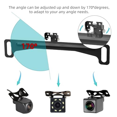 Universal（No Drilling Required） License Plate Camera Mount,Full Stainless