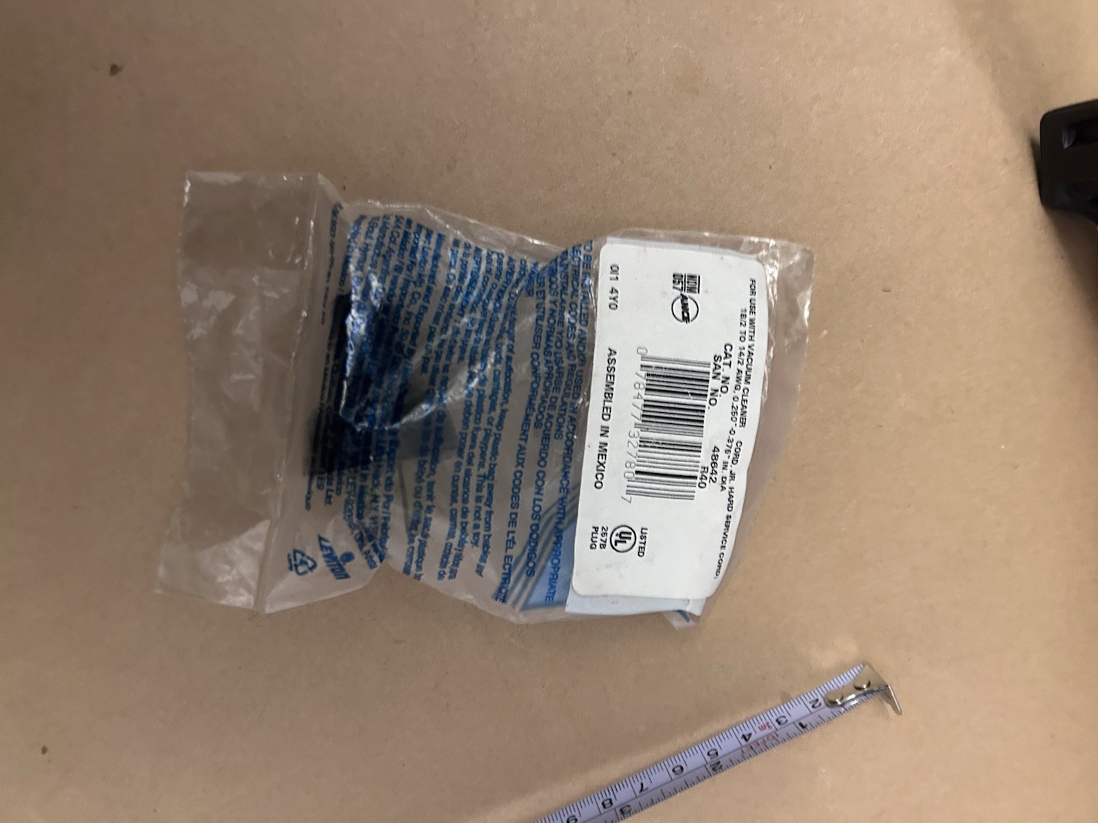 Leviton For Use with Vacuum Cleaner No. 48642 unopened