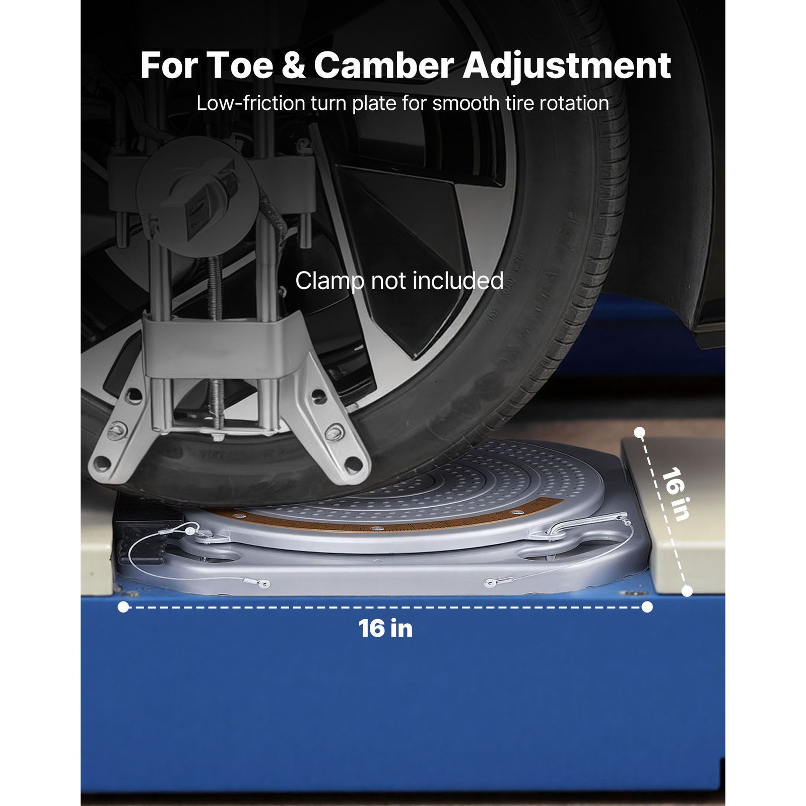 2-Ton Wheel Alignment Turn Plates 360 Rotating with Brass Dials