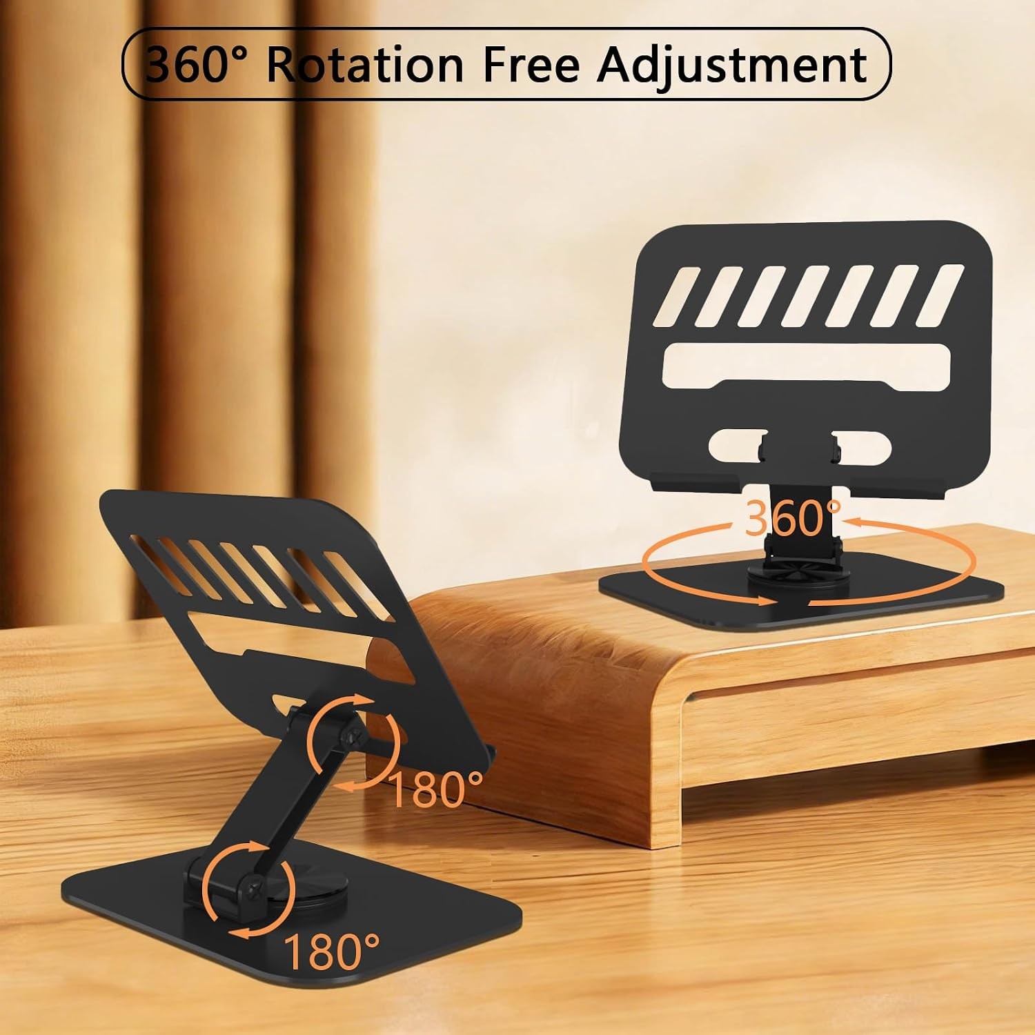 Metal Tablet Stand, Adjustable 360° Rotation Tablet Holder For 4-16" Tablet