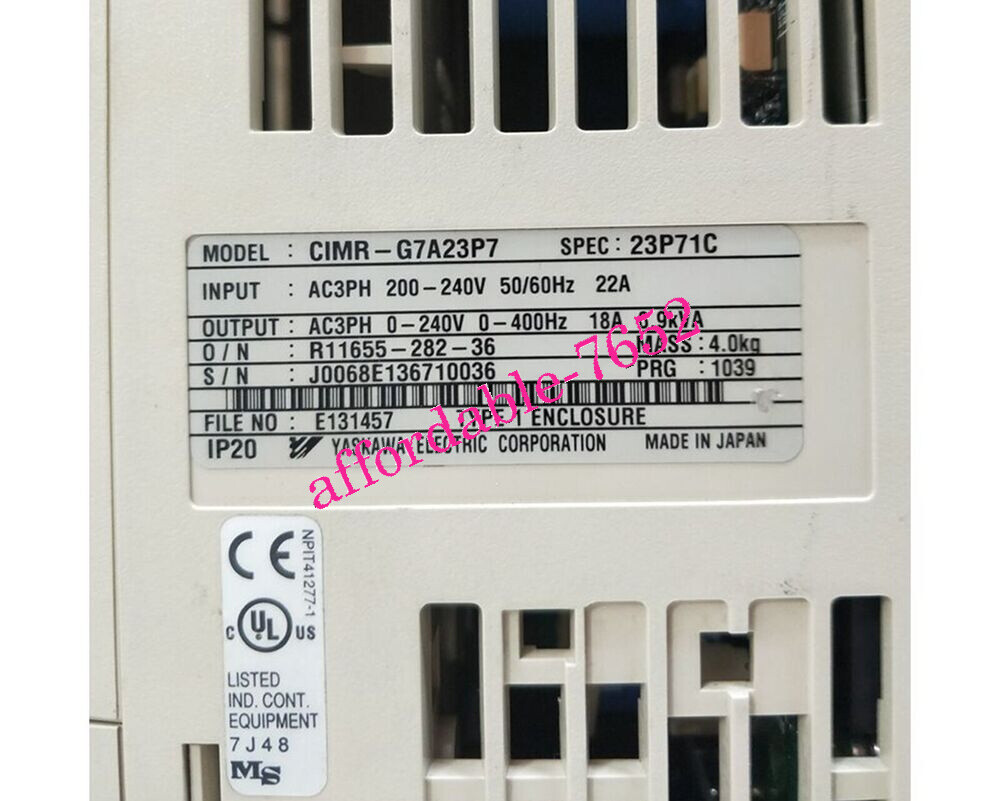 new yaskawa CIMR-G7A23P7 G7 Inverter 3PH 200V 3.7KW Via FedEx or DHL